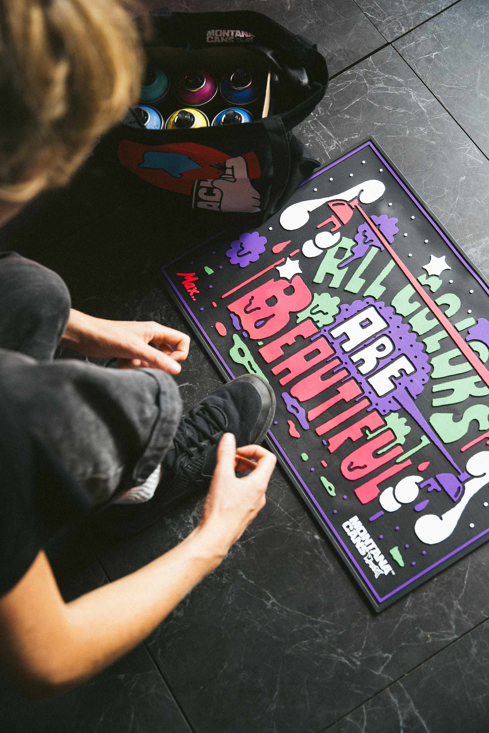 Montana DOORMAT (Fußmatte) - "ALL COLORS ARE BEAUTIFUL" von Max Solca Montana DOORMAT (Fußmatte) - "ALL COLORS ARE BEAUTIFUL" von Max Solca