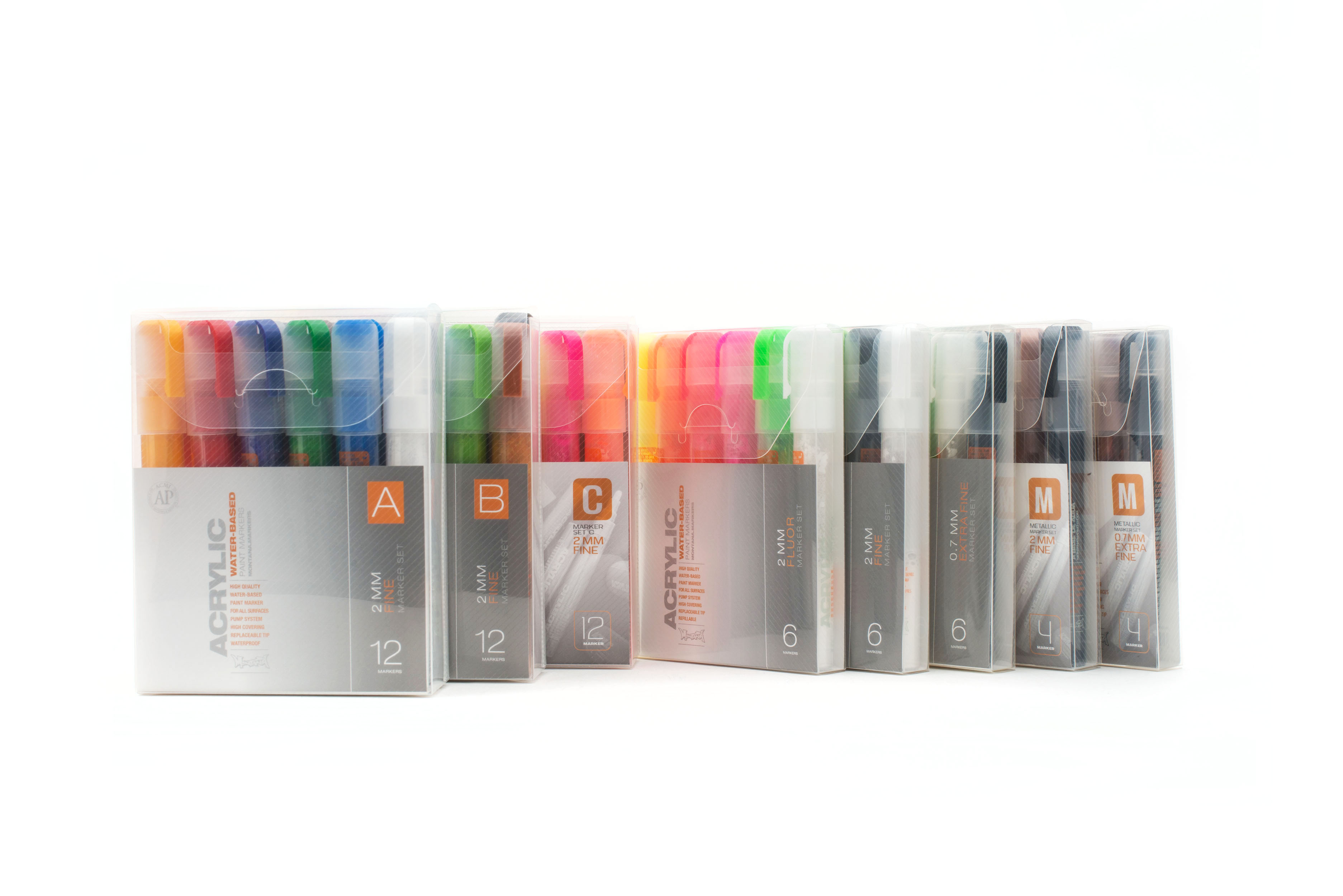 MO-ACR_MARKER_SETS_GRP-1846 Montana ACRYLIC Marker Set 6er Fine