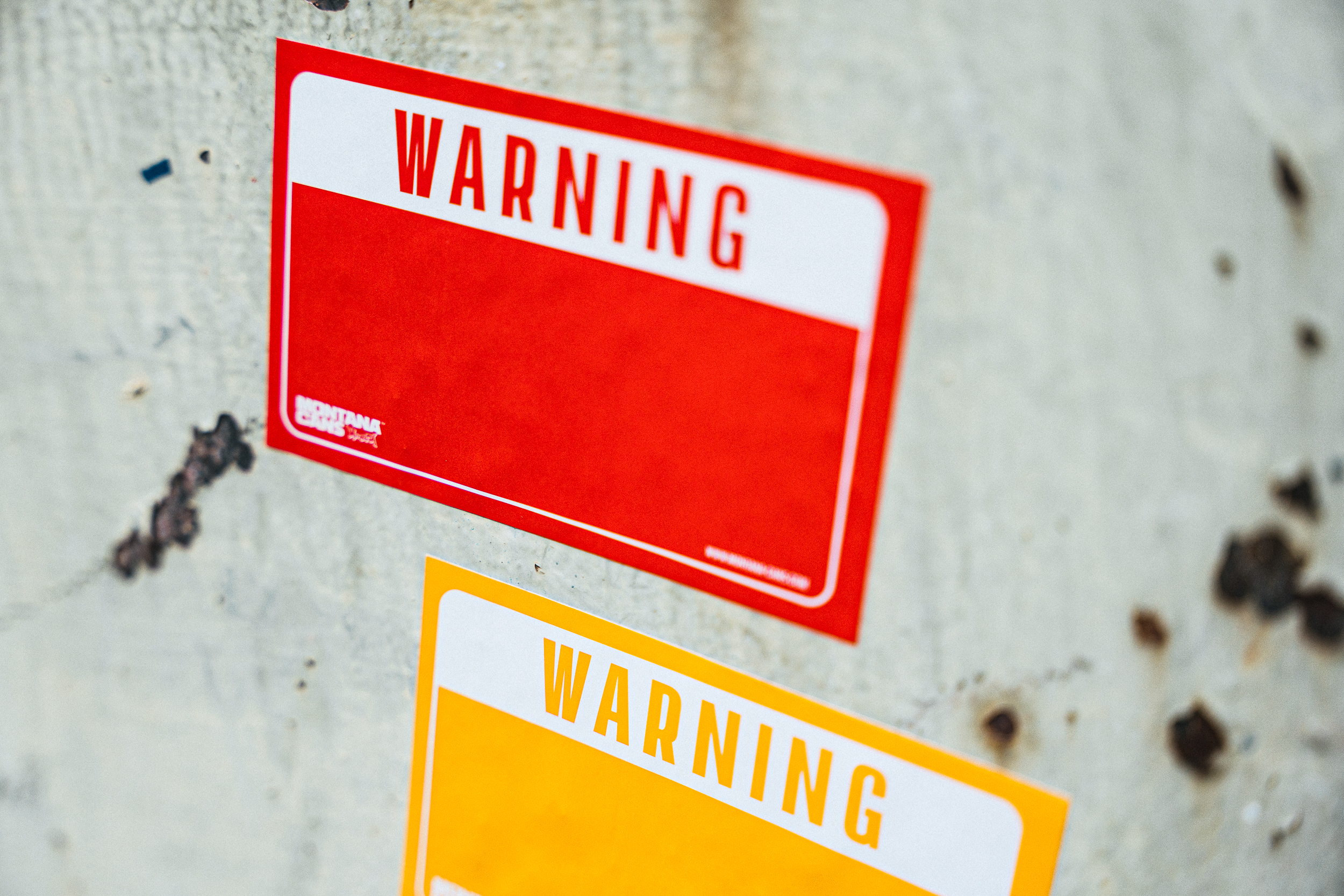 Montana Warning Sticker Pack - Red/Yellow