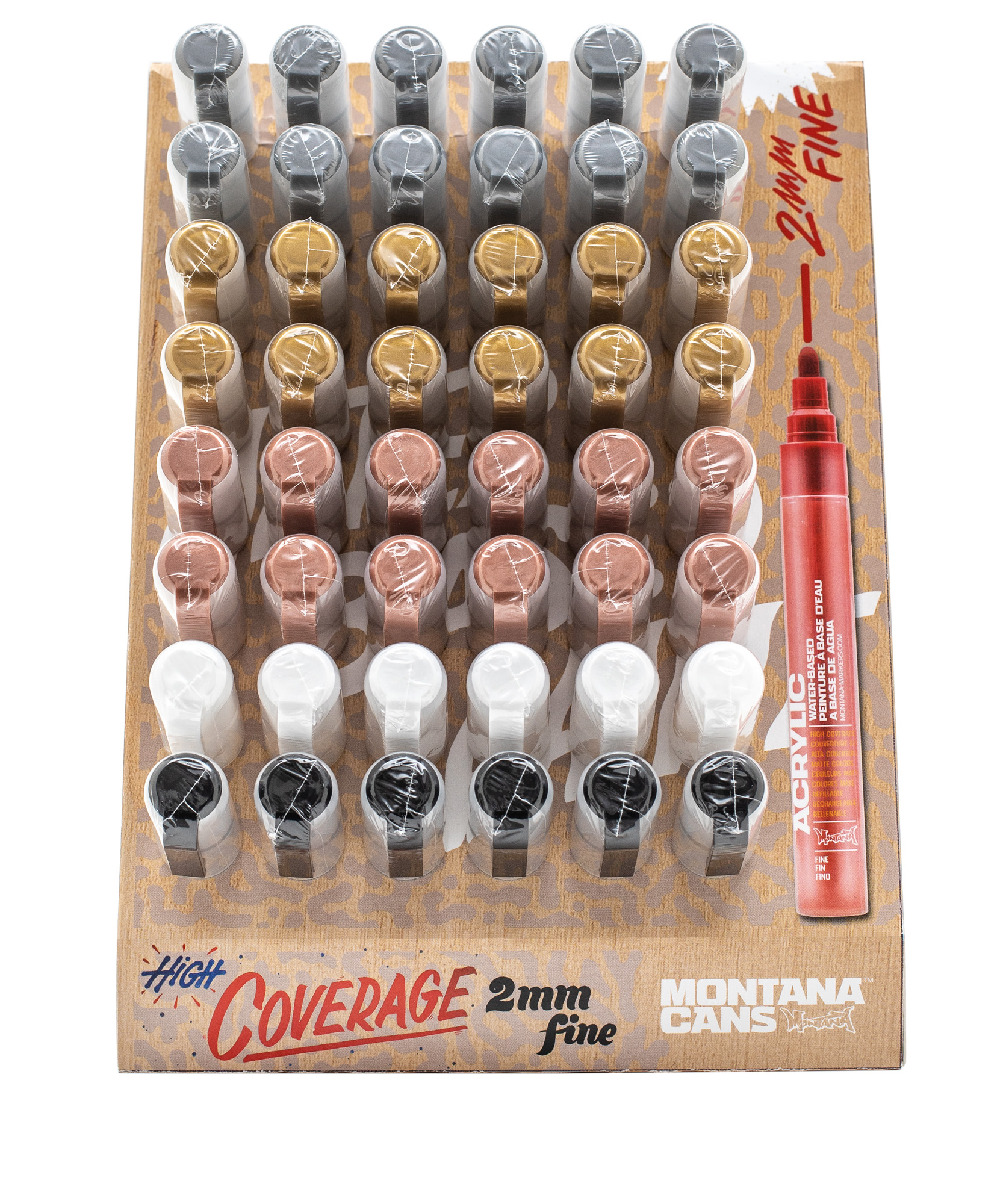 MONTANA-ACRYLIC-MARKER-DISPLAY-METALLIC Montana ACRYLIC Marker 2mm Action Display Empty