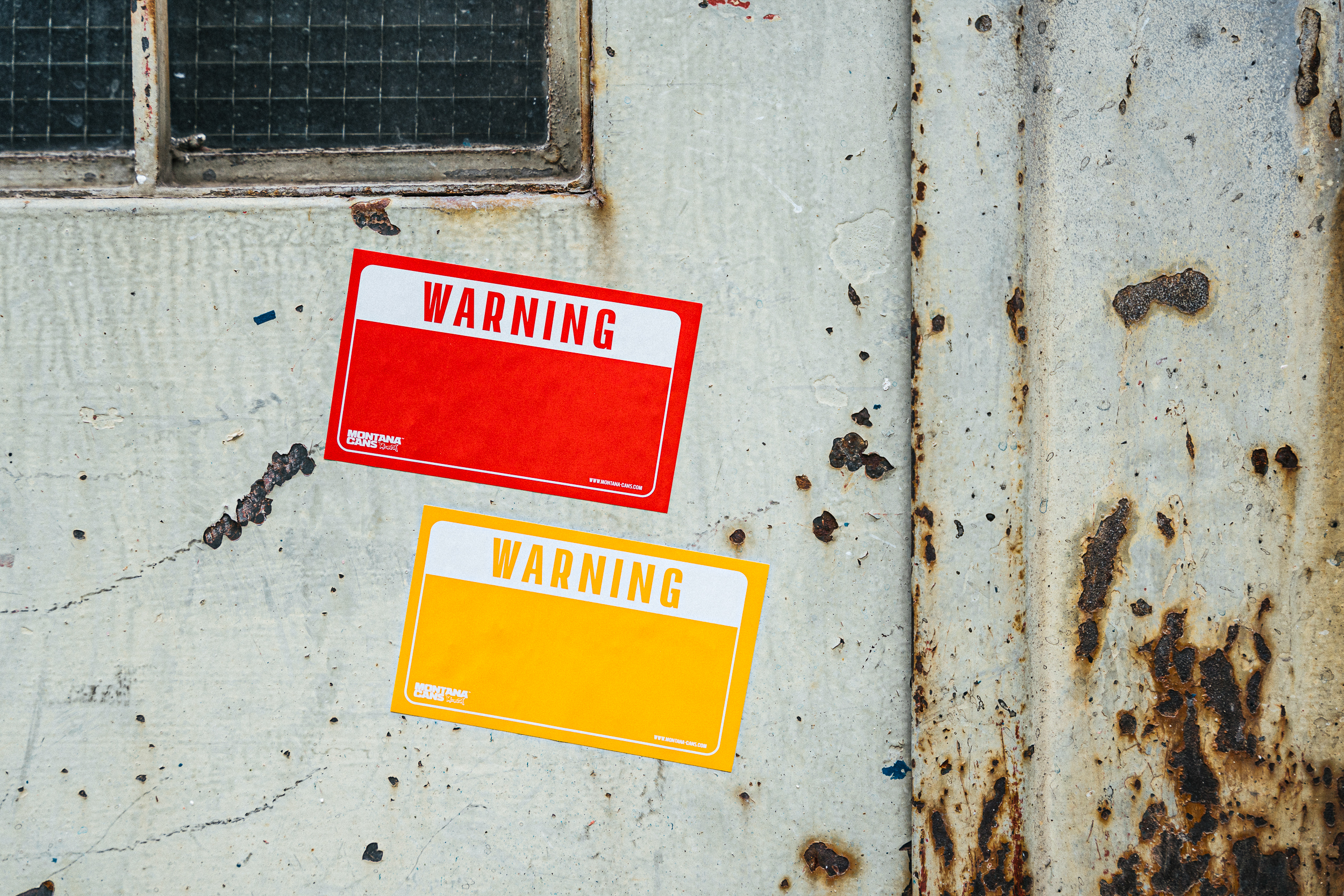 Montana Warning Sticker Pack - Red/Yellow Montana Warning Sticker Pack - Red/Yellow