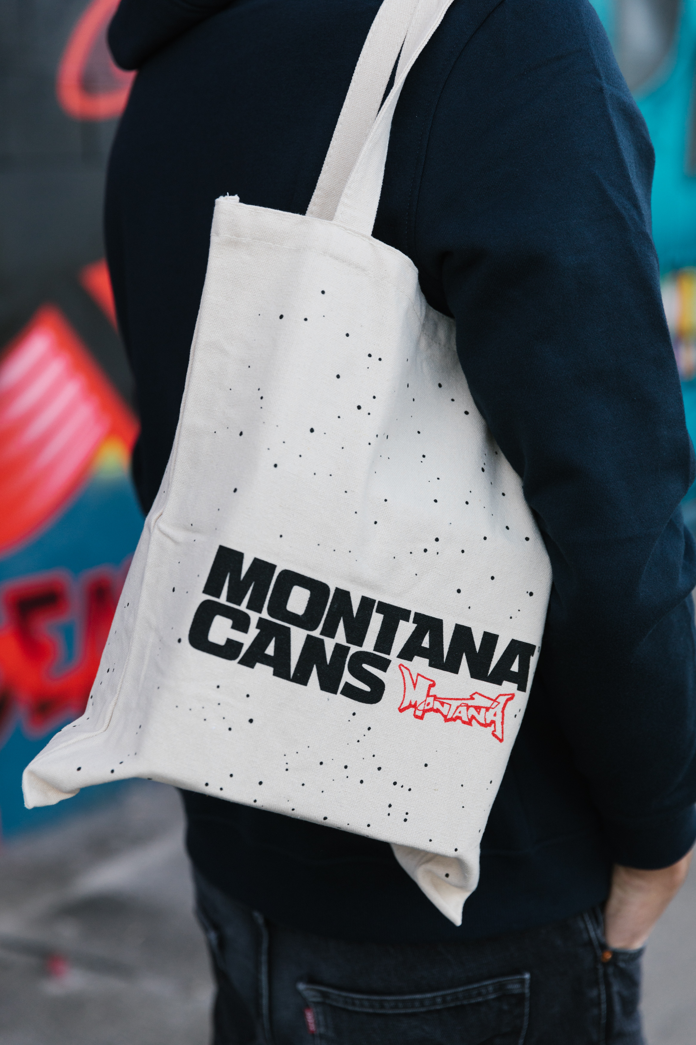 Montana Typo-Logo+Stars Cotton Bag - Natural