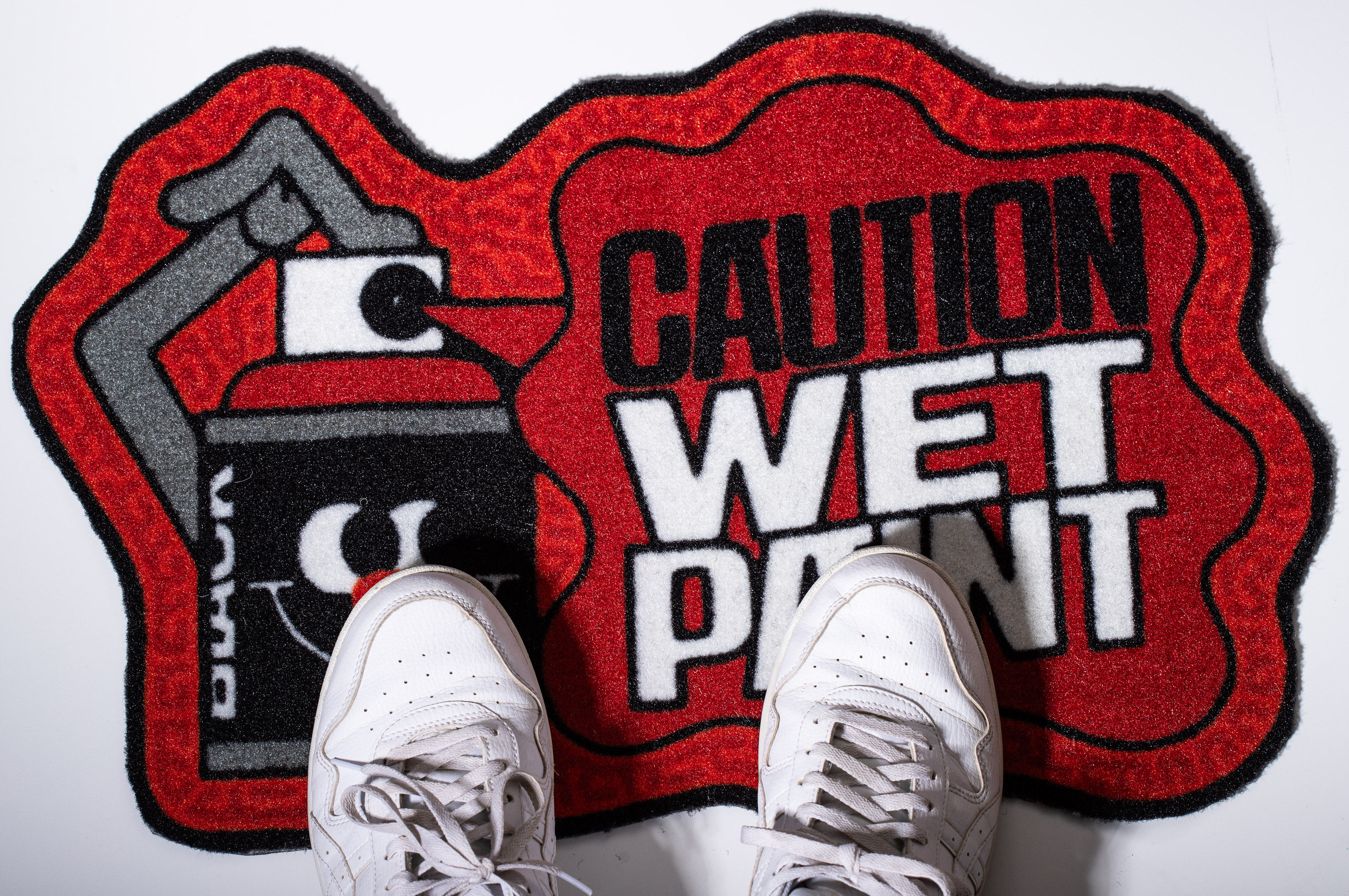 Montana Doormat Caution Wet Paint Red