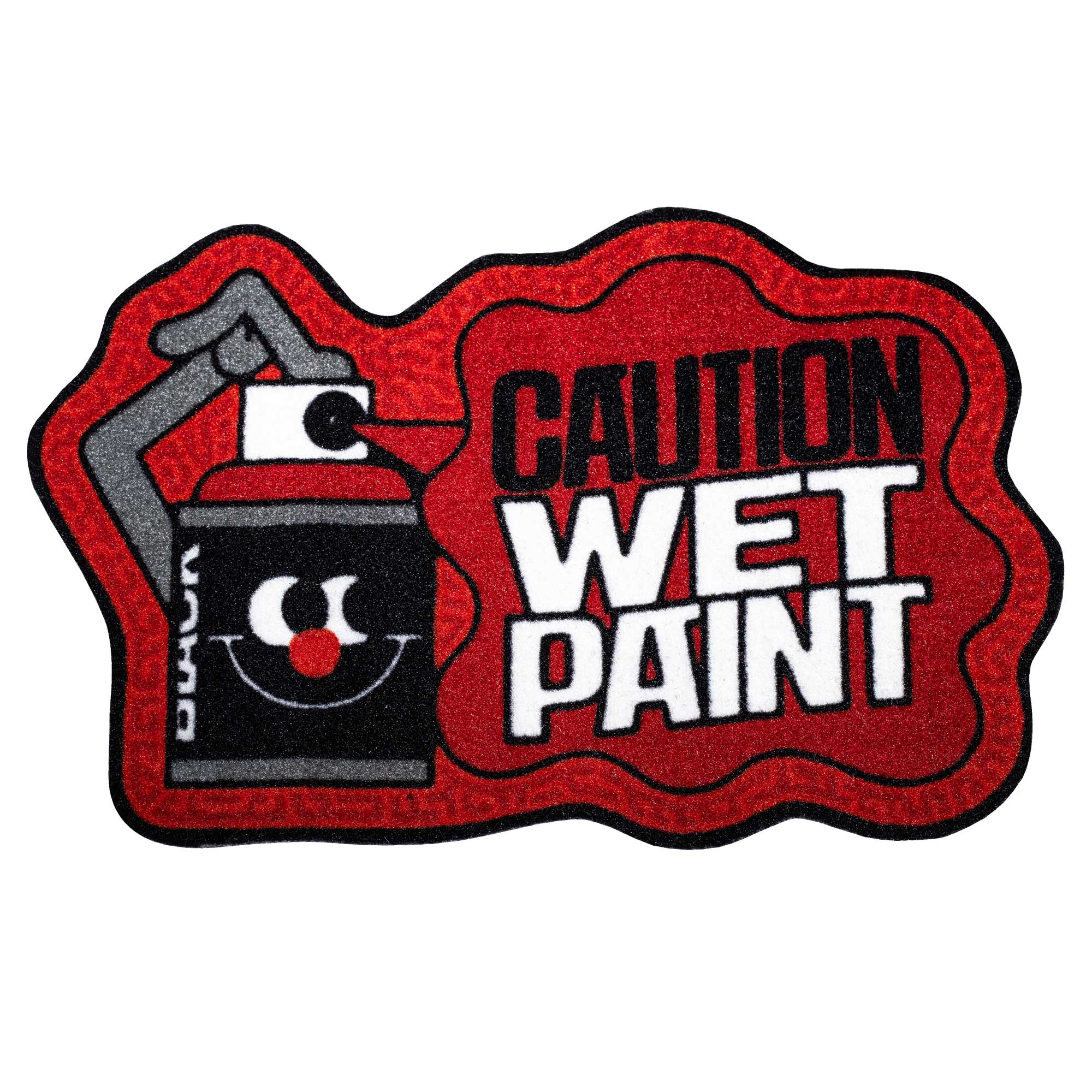 Montana Doormat Caution Wet Paint Red