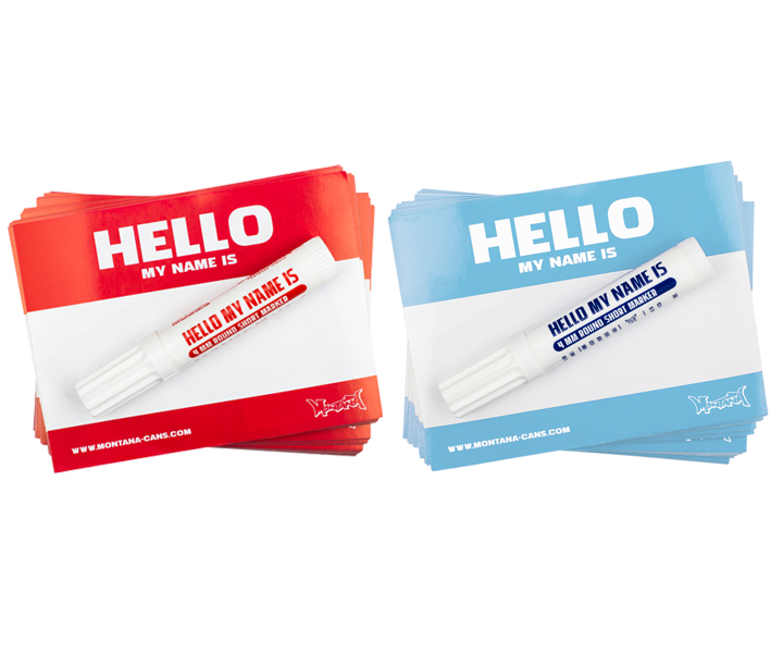 Montana „Hello my name is…“ Sticker Packs + Red & Light Blue