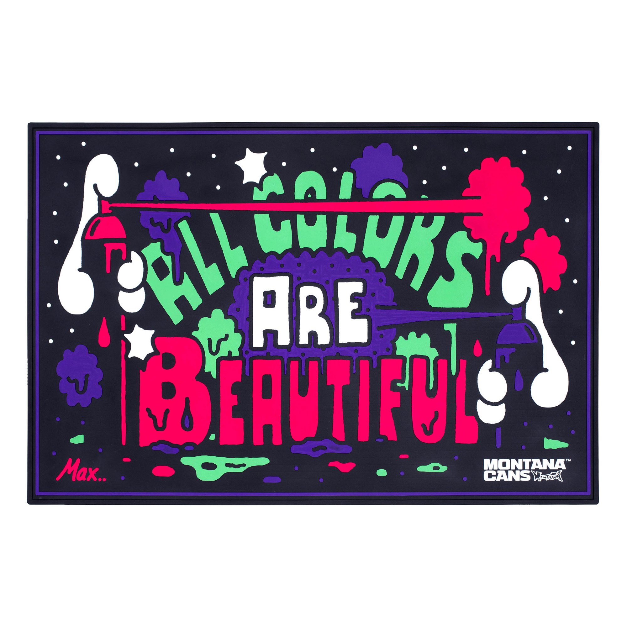 Montana DOORMAT (Fußmatte) - "ALL COLORS ARE BEAUTIFUL" von Max Solca