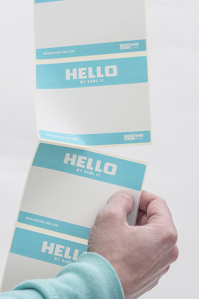 Montana HELLO MY NAME Roll of Stickers