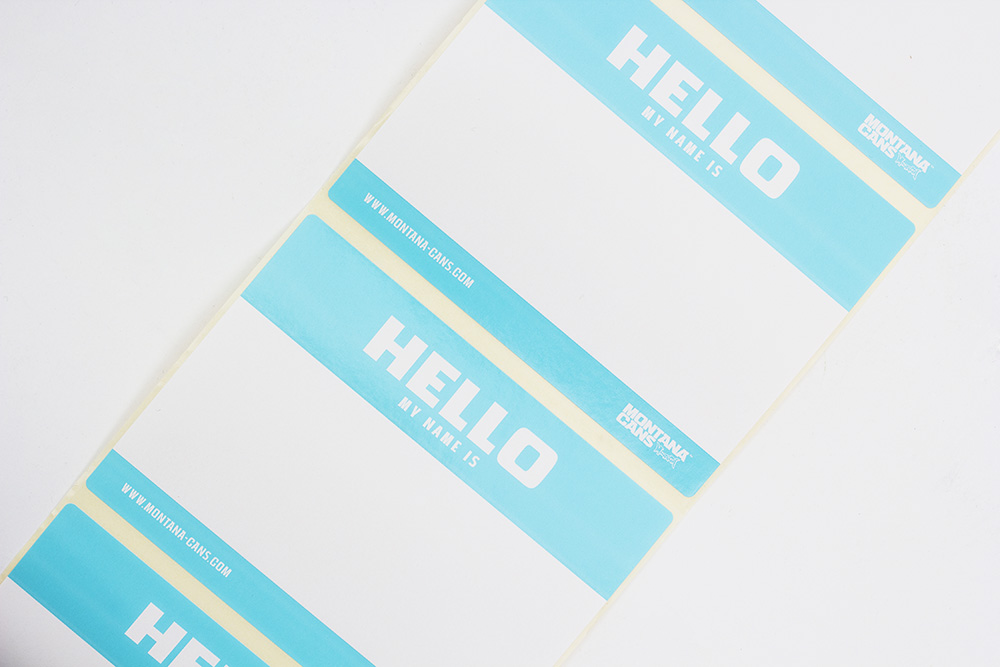 Montana HELLO MY NAME Roll of Stickers