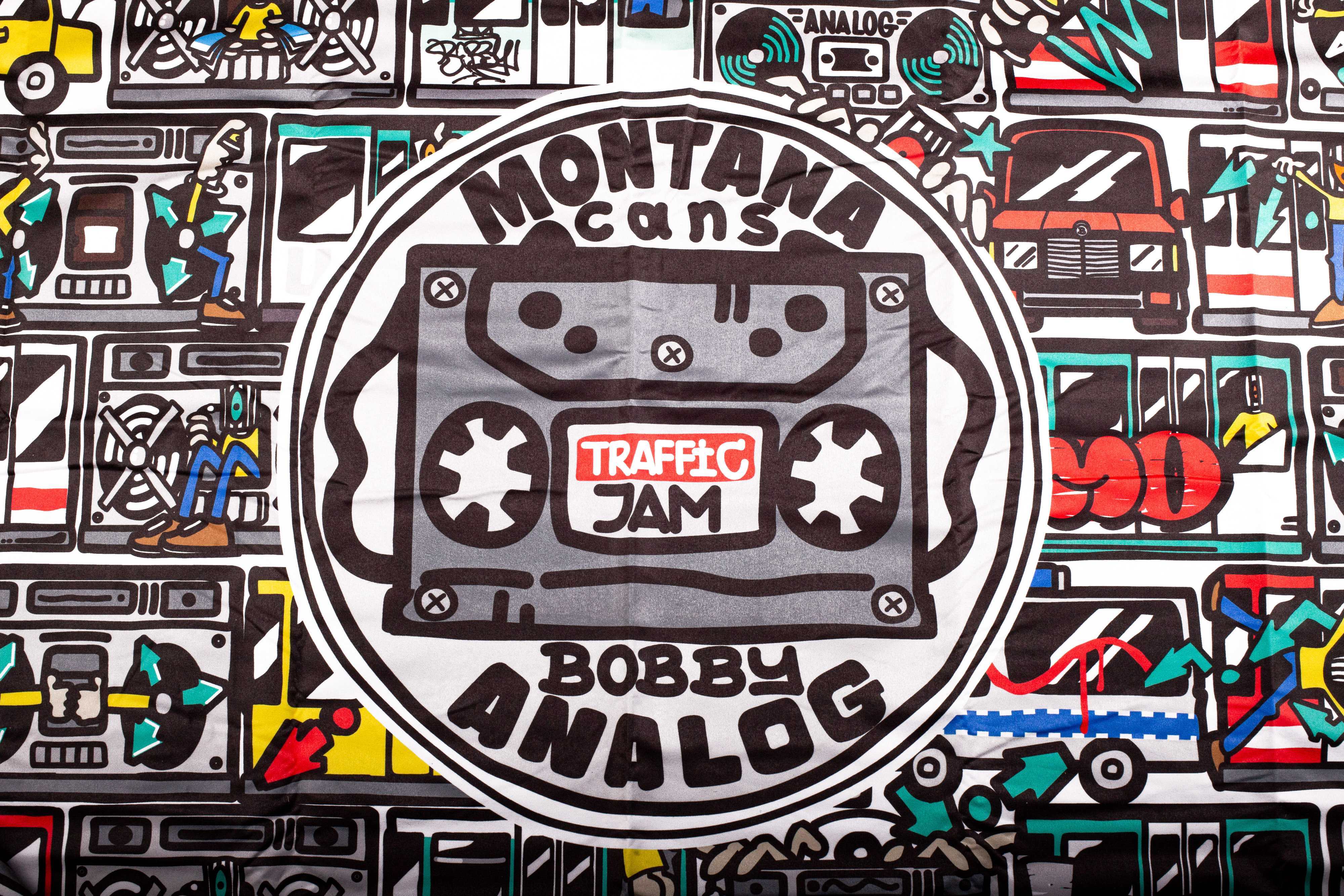 Montana Beach Towel - Traffic Jam by Bobby Analog