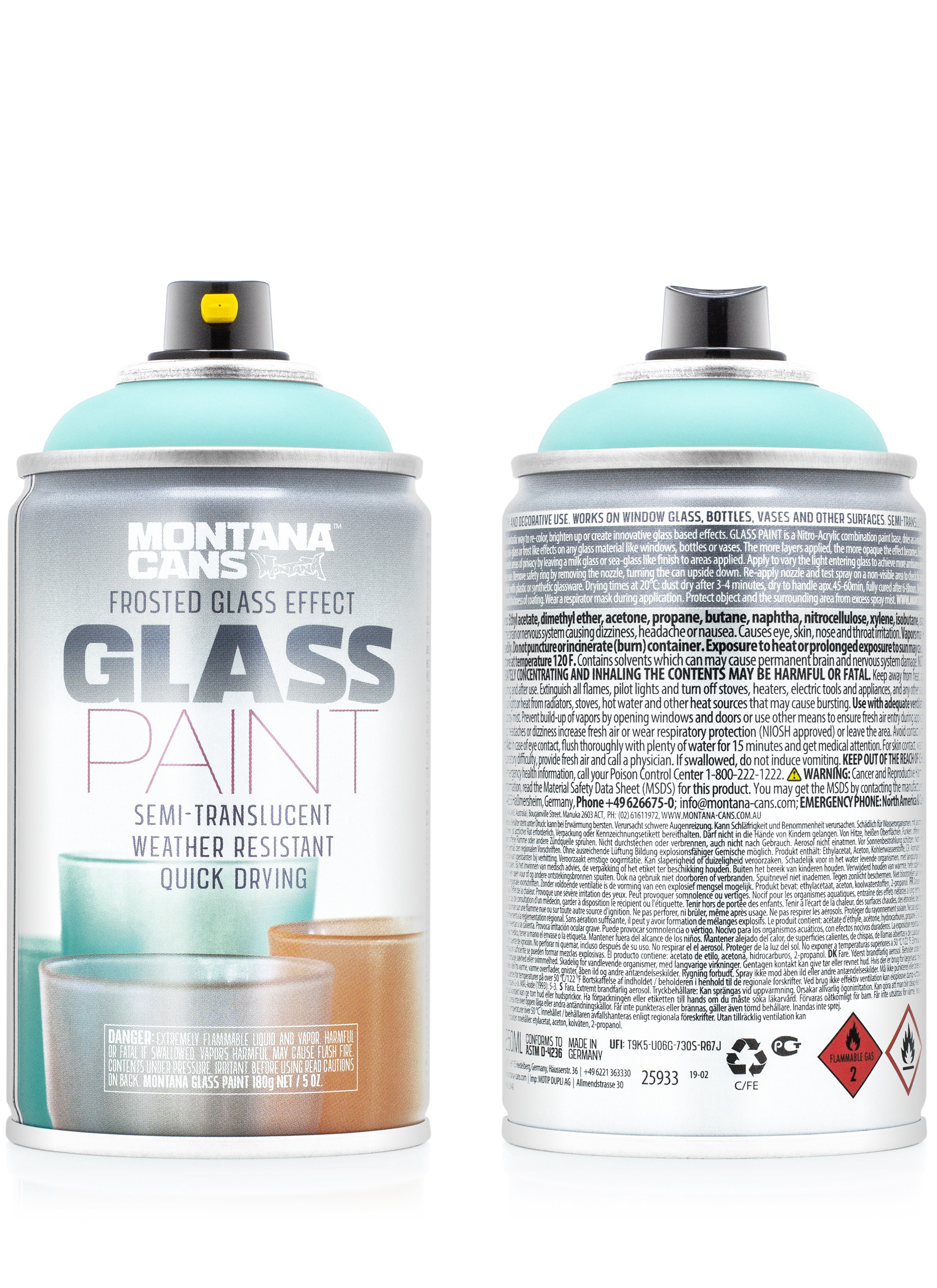 Montana Cans Effect Glass Spray Paint, Coral Red